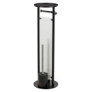 Piantana porta scopino e rotolo con vetro finitura nera/cromo Idrobric A113002NR