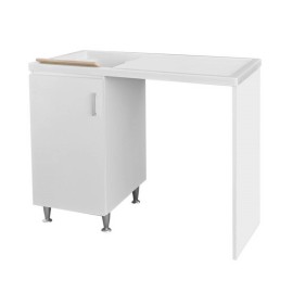 Mobile in truciolato con lavatoio e coprilavatrice 60x108x90 vasca a sinistra DH 140-203-SX