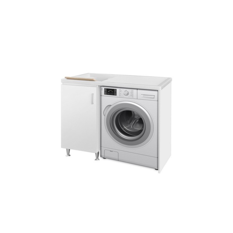 Mobile in truciolato con lavatoio e coprilavatrice 60x108x90 vasca a sinistra DH 140-203-SX