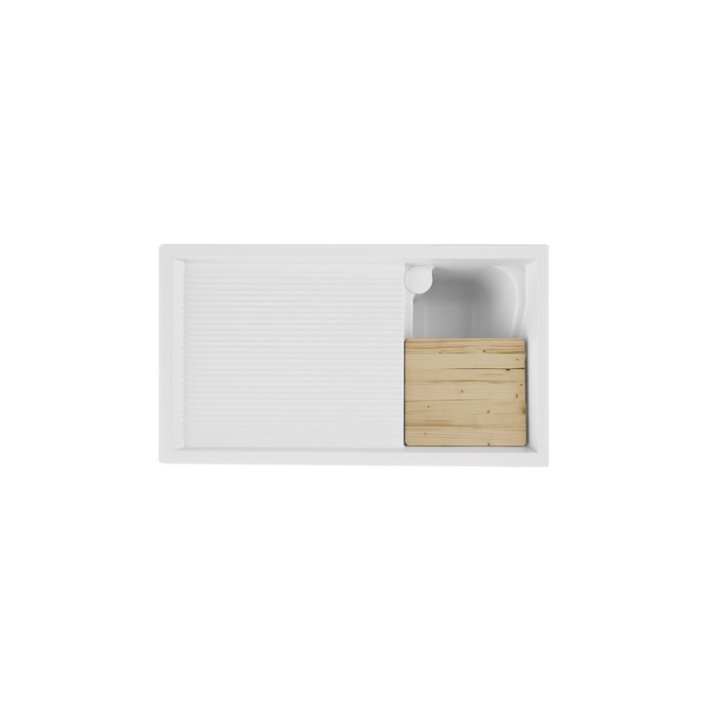 Mobile in truciolato con lavatoio e coprilavatrice 60x108x90 vasca a sinistra DH 140-203-SX