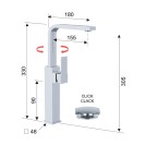 Miscelatore lavabo monocomando alto con canna girevole serie qubika Remer Q10GL