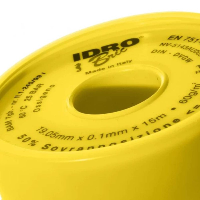 Nastro frp ptfe gas dvgw/ktw/bam 19mmx15mtx0x0,1 mm blister Idrobric BLIADD0023PT
