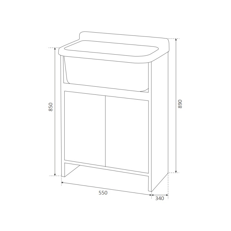 Lavatoio ORAZIO Negrari 55x34 Negrari 5000PMC
