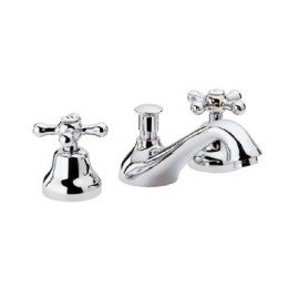 Batteria lavabo 3 fori remer stile retro serie liberty bianca opaca Remer 11LI-BI