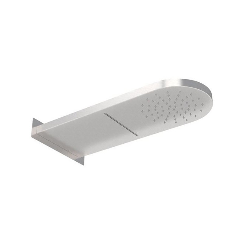 Soffione doccia a parete 50x20 in acciaio INOX spazzolato a 2 funzioni Remer SS350MMCAX Soffione doccia a parete 50x20 in acciaio INOX spazzolato a 2 funzioni Remer SS350MMCAX