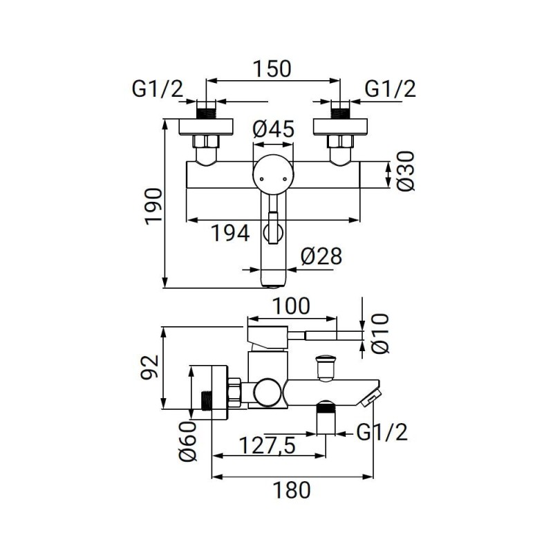 Miscelatore vasca in acciaio spazzolato - Serie Antea Idrobric SCARUB1143AC