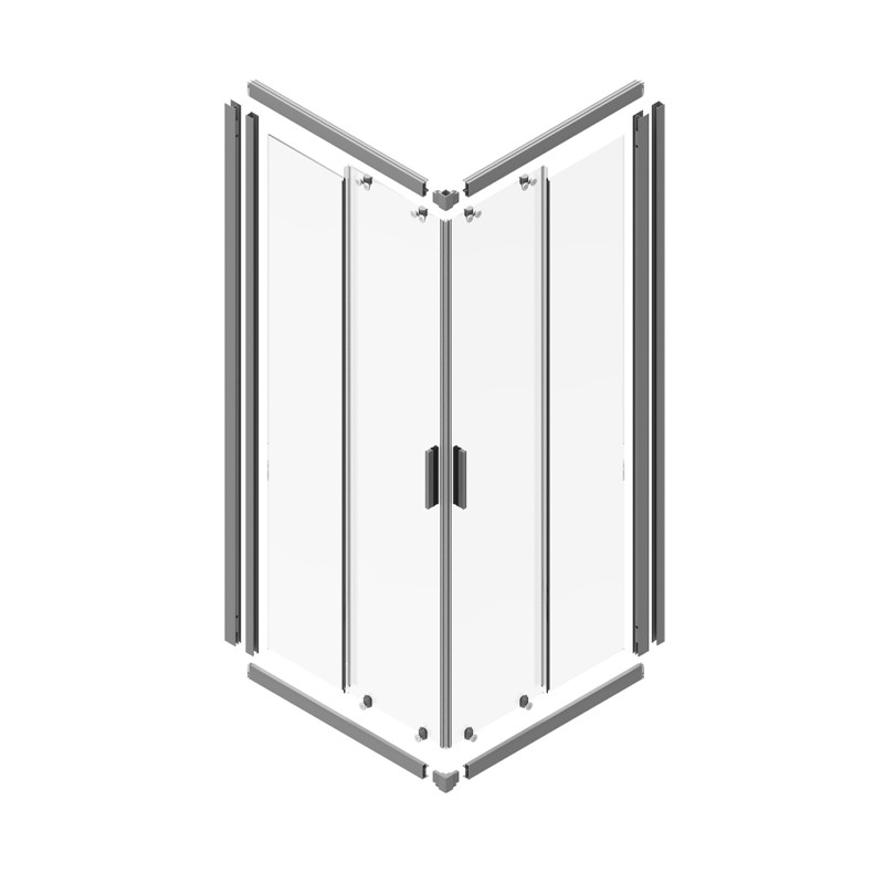 Box doccia ad incastro serie Bergamo 90 x 70 cm cristallo 6 mm Idrobric SCACER0585CR