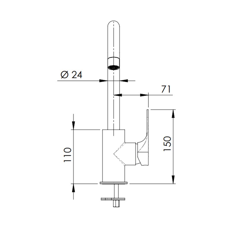 Rubinetto lavello con canna alta a u girevole - serie class line Remer L72