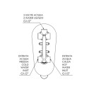 Rubinetto doccia con deviatore a tre vie su unica piastra - serie class line Remer L93