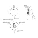 Rubinetto da incasso con deviatore per vasca/doccia tondo serie minimal Remer N09