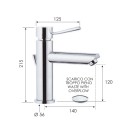 Miscelatore monocomando per lavabo design minimale con o senza scarico Remer N11A