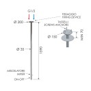 Miscelatore da soffitto 166 cm in ottone cromato serie minimal Remer N17