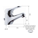 Rubinetto lavabo remer con piletta in plastica - serie kiss Remer K10P