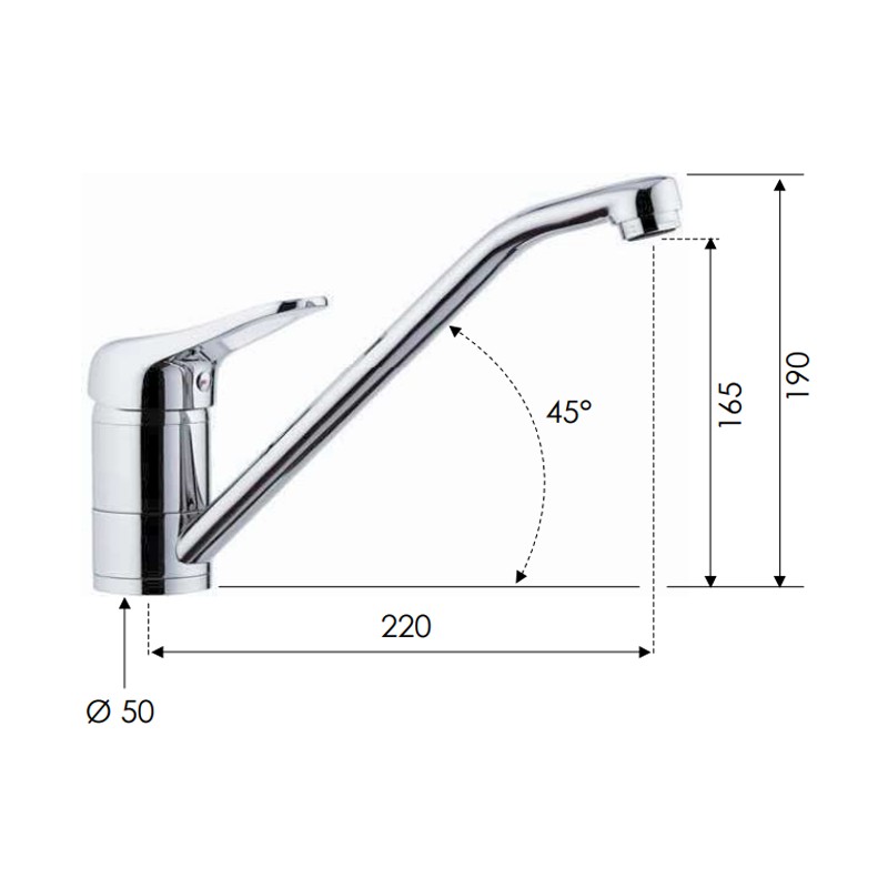 Rubinetto per lavello con bocca girevole - serie kiss Remer K40