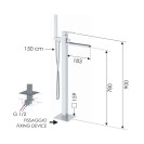 Rubinetto vasca da pavimento - serie qubika cascata Remer QC08