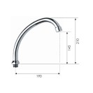 Canna a j per monoforo lavello con aeratore Remer 87N