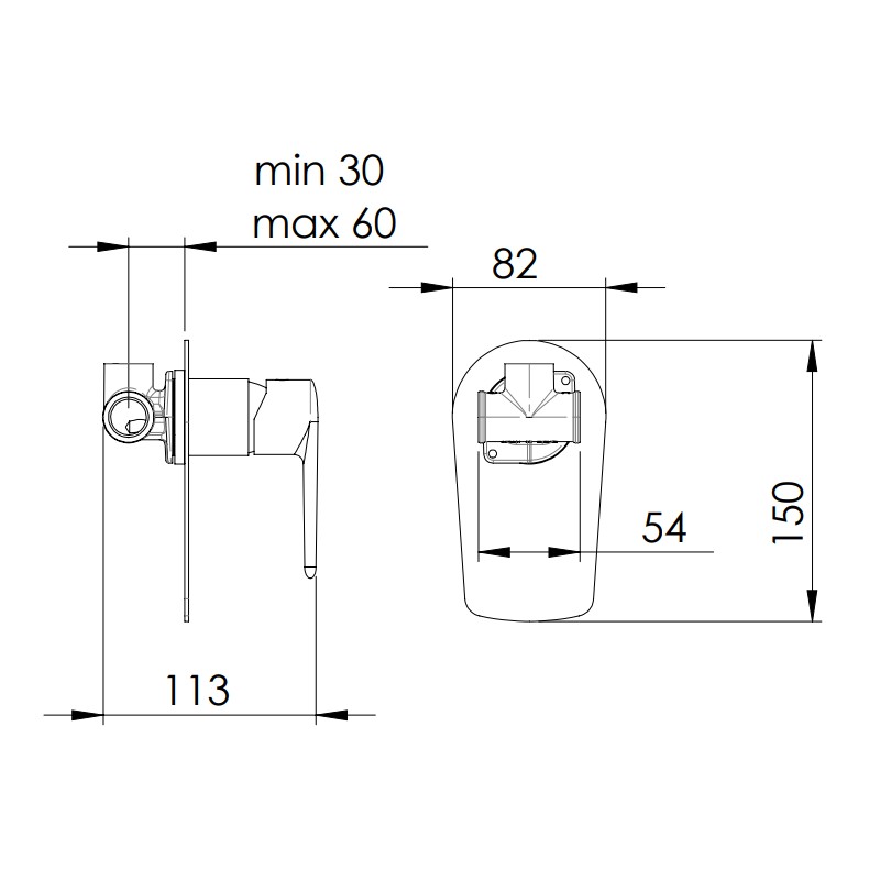 Miscelatore incasso vasca/doccia senza deviatore serie vanity Remer V30