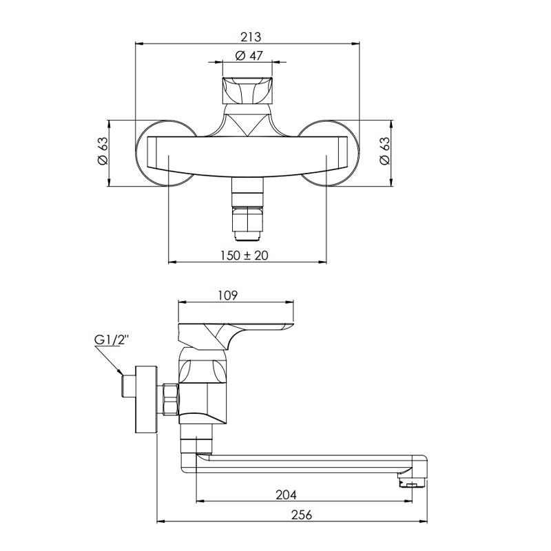 Rubinetto per lavello a muro - serie infinity Remer I41