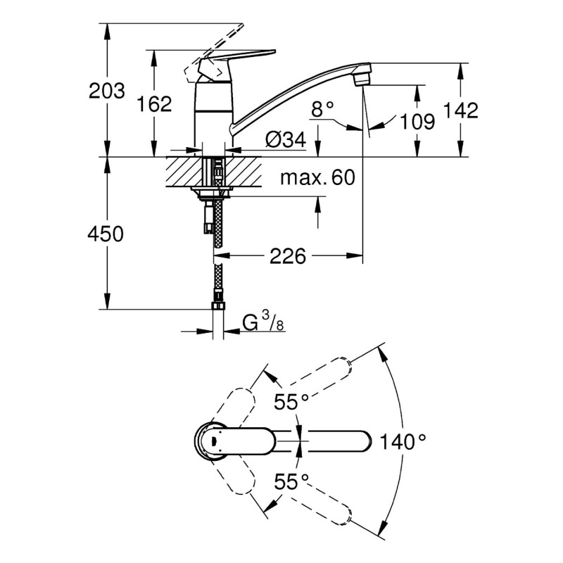 Rubinetto lavello eurosmart cosmo grohe Grohe SCARUB0236CR