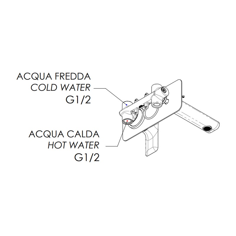 Miscelatore lavabo ad incasso parete remer serie infinity Remer I15
