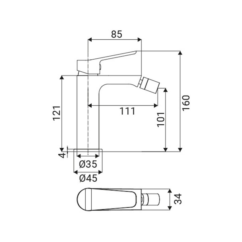 Miscelatore Bidet Serie Eliot Cromato Idrobric IC04.1416.01