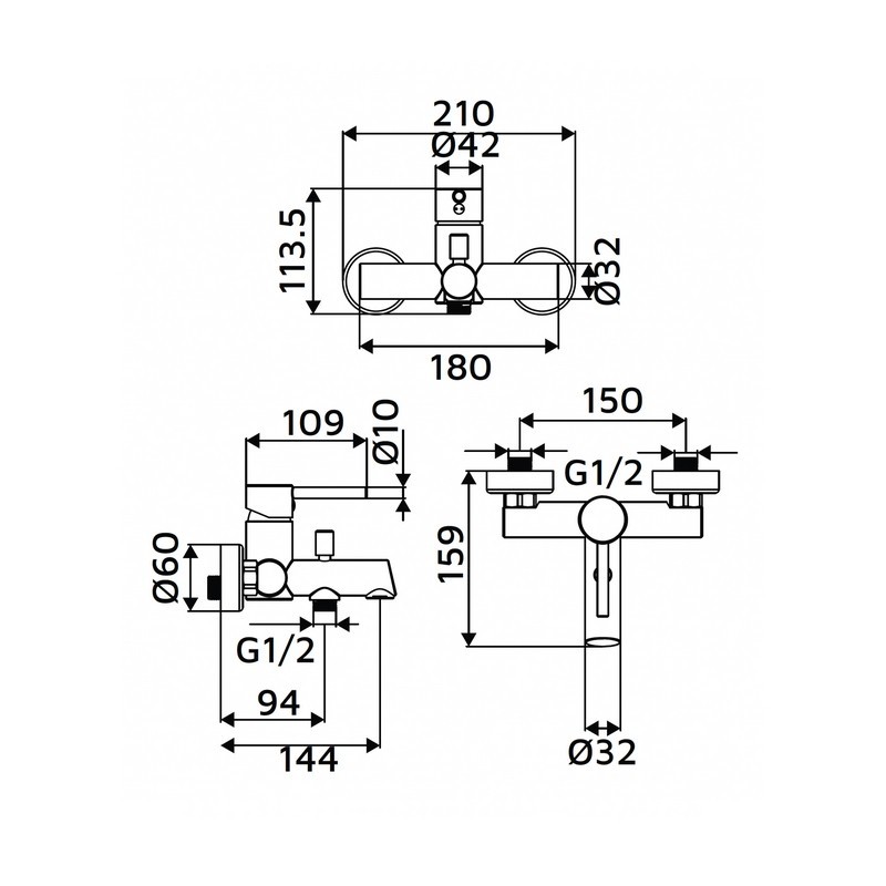 Miscelatore Vasca Serie Cross Idrobric IC04.1278.01