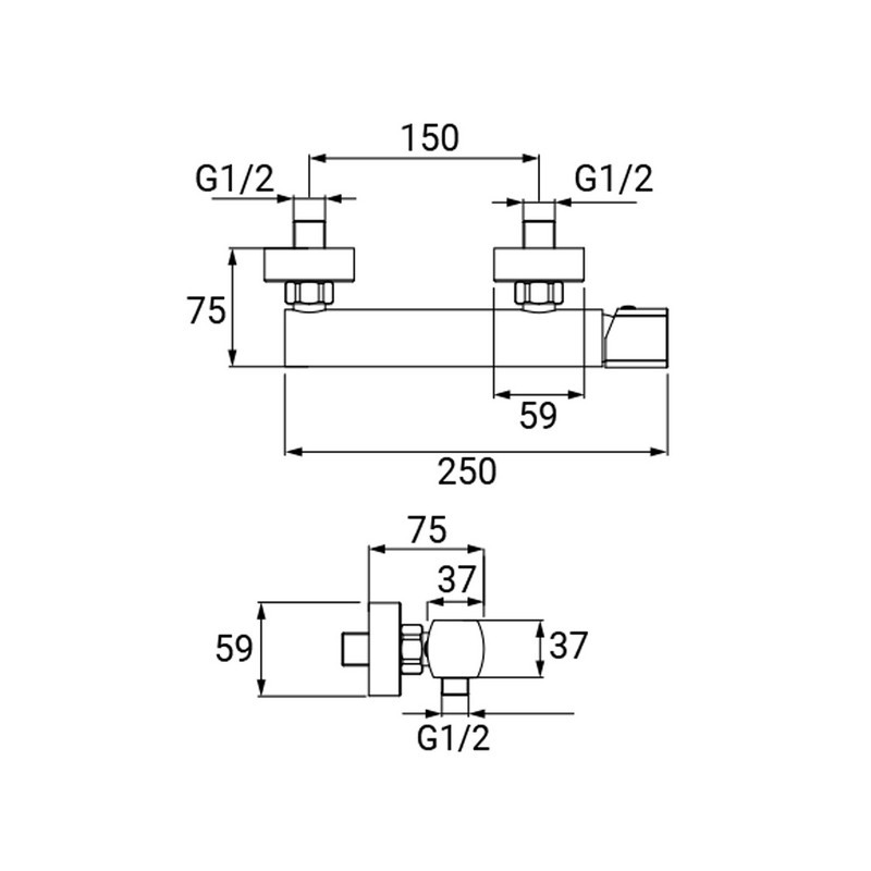 Miscelatore Esterno Doccia Serie Edison Cromato Idrobric IC04.1149.01 Miscelatore Esterno Doccia Serie Edison Cromato Idrobric IC04.1149.01