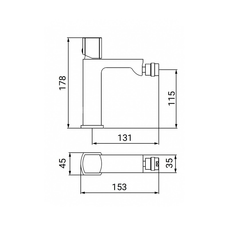 Miscelatore Bidet Serie Edison Nero Opaco Idrobric IC04.1313.02