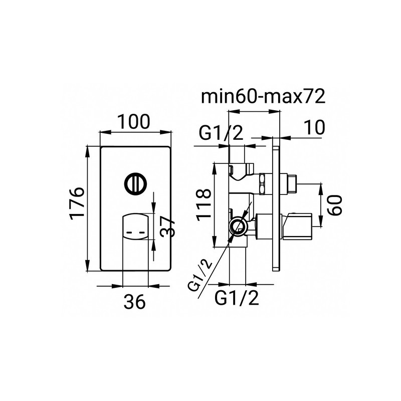Miscelatore Incasso Doccia con Deviatore Serie Edison Nero Opaco Idrobric IC04.1316.02
