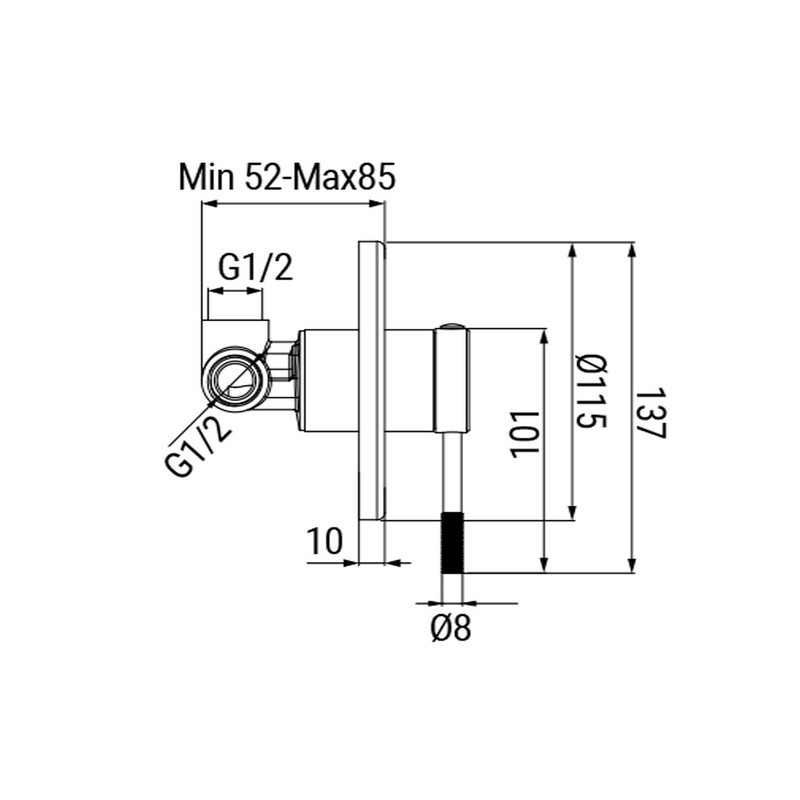 Miscelatore Incasso Doccia Serie Nobel Cromato Idrobric IC04.1192.01