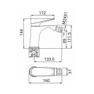 Miscelatore Bidet Serie Lando Cromato Idrobric IC04.1430.01
