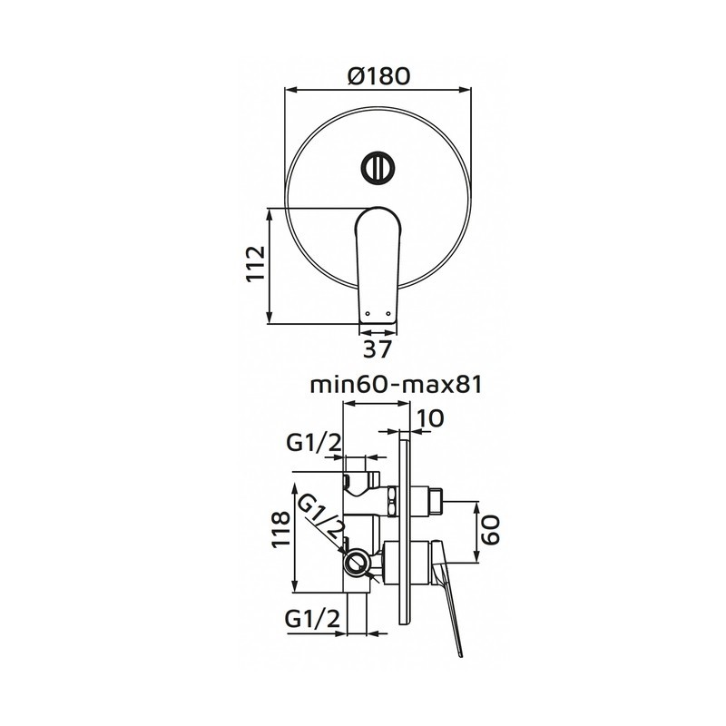 Miscelatore Incasso Doccia con Deviatore Serie Lando Cromato Idrobric IC04.1434.01