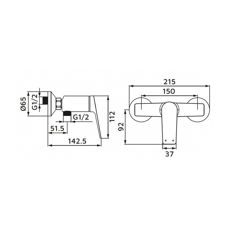 Miscelatore Esterno Doccia Serie Lando Gun Grey Idrobric IC04.1437.03
