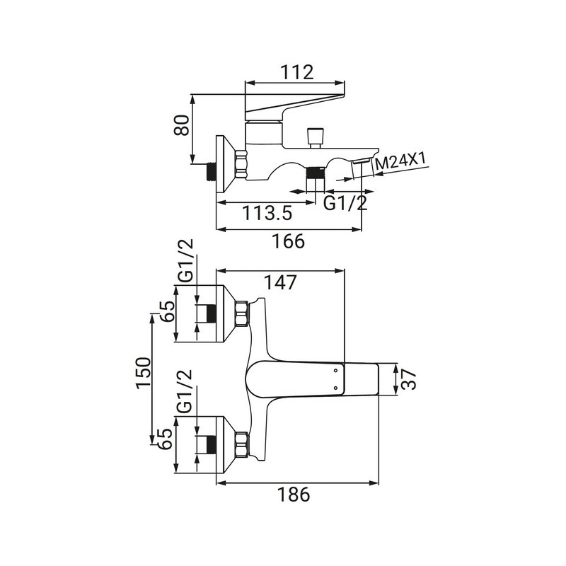 Miscelatore Vasca Serie Lando Gun Grey Idrobric IC04.1438.03