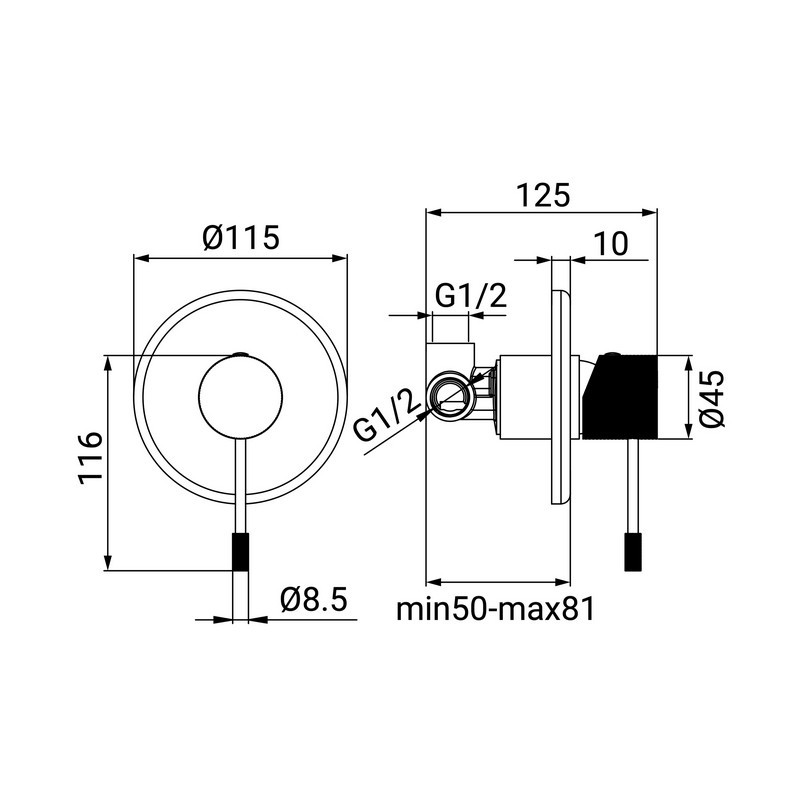 Miscelatore Incasso Doccia Serie Levi Cromato Idrobric IC04.1463.01