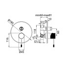 Miscelatore Incasso Doccia con Deviatore Serie Levi Cromato Idrobric IC04.1464.01