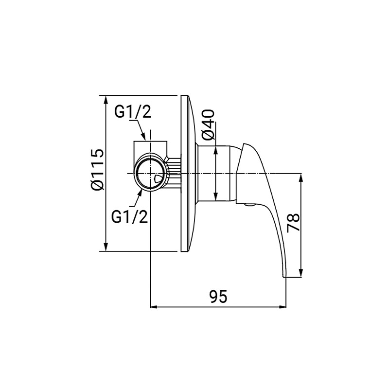 Miscelatore incasso doccia serie antartid Idroclic IC0803CR