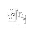 Miscelatore incasso doccia serie antartid Idroclic IC0803CR