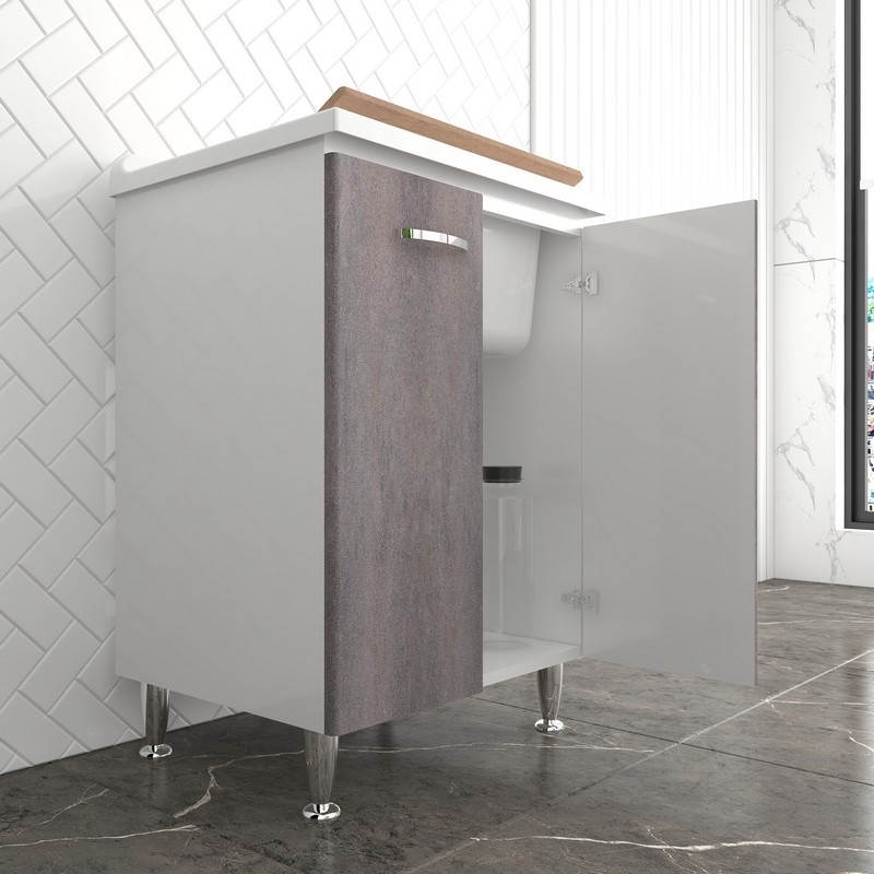 Lavatoio 60x50 corten grigio doppia anta Negrari 3002DCG