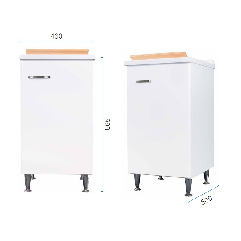 Lavatoio 45x50 bianco maniglia sinistra Negrari 3006DSX