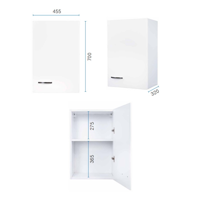 Pensile 45x32 bianco maniglia destra Negrari FH345DDX