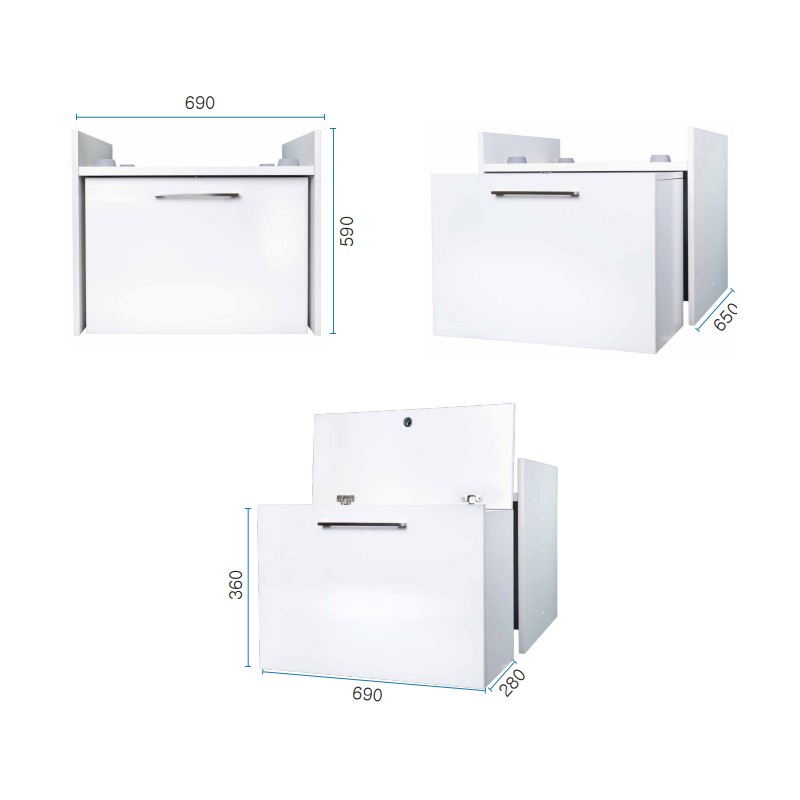 Mobile alza lavatrice con cassettone estraibile Negrari 5018D