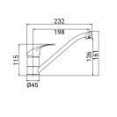 Miscelatore Lavello Bocca Girevole Serie Clara Cromato Idrobric IC04.0733.01