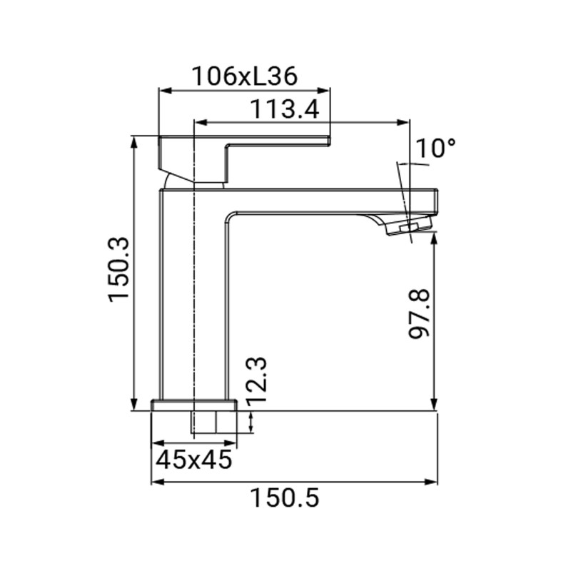 Miscelatore Lavabo Serie Rubik Cromato Idrobric IC04.0895.01