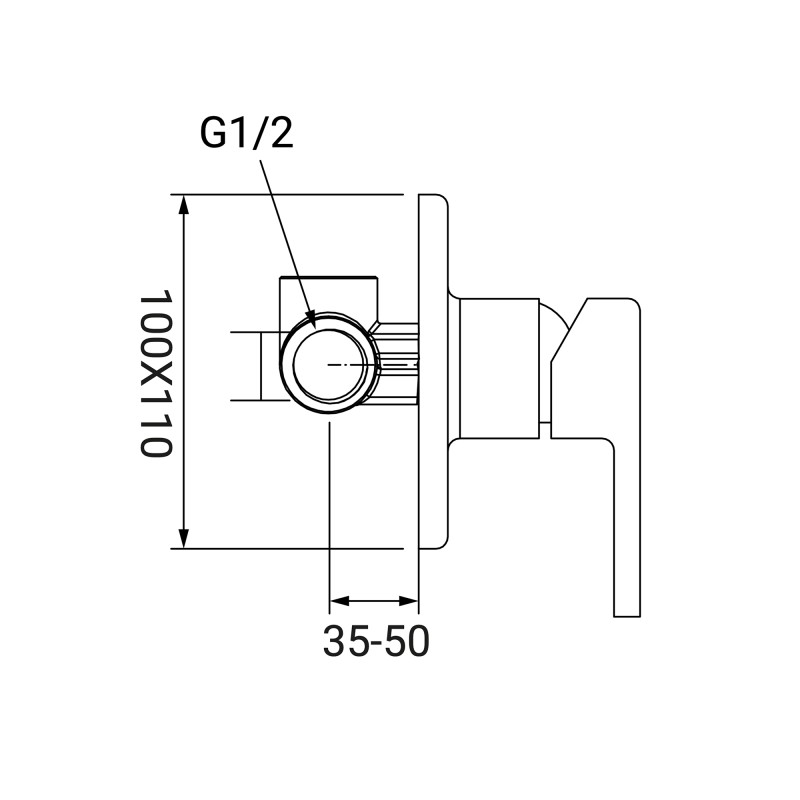Miscelatore Incasso Doccia Serie Rubik Cromato Idrobric IC04.0906.01