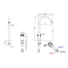 Miscelatore monocomando per lavabo a due fori, con bocca L - serie Atelier Remer AL57L
