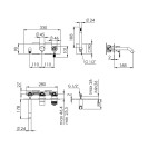 Set a incasso a 2 vie per vasca - serie Atelier Remer AL53D2WB