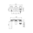 Set miscelatore a incasso a 2 vie per vasca/doccia su 3 piastre - serie Atelier Remer AL54D2PWB