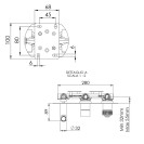 Set con miscelatore a incasso e deviatore a 3 vie per vasca o doccia - serie Atelier Remer AL97D3WB