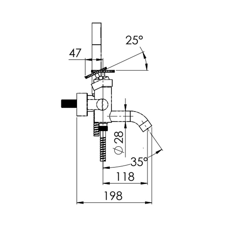 Miscelatore vasca esterno con flessibile cm 150 e doccetta a 1 funzione - serie Chrono Remer CH02